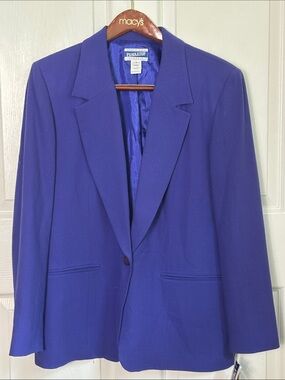 Vintage Deadstock NWT Pendleton Purple Virgin Wool Blazer Size 14 made in USA